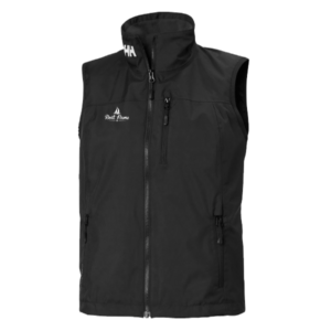 Women's Helly Hansen Vest in Black with sample boat name logo on the right chest