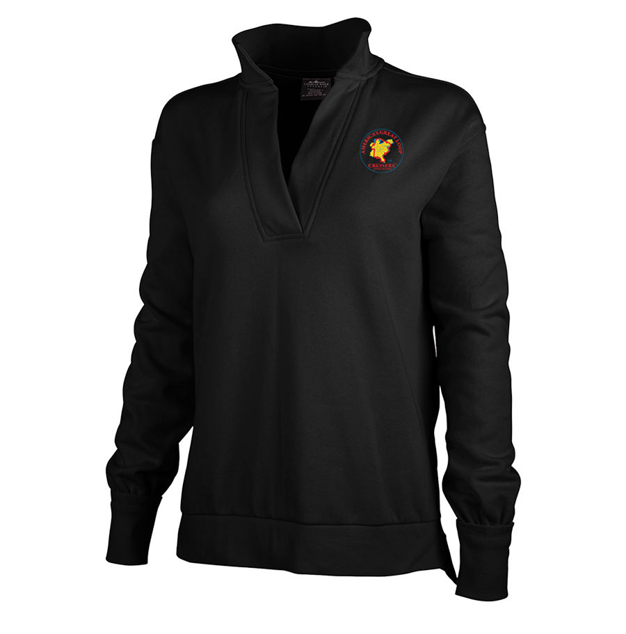 Women's Coastal sweatshirt in Black with AGLCA logo