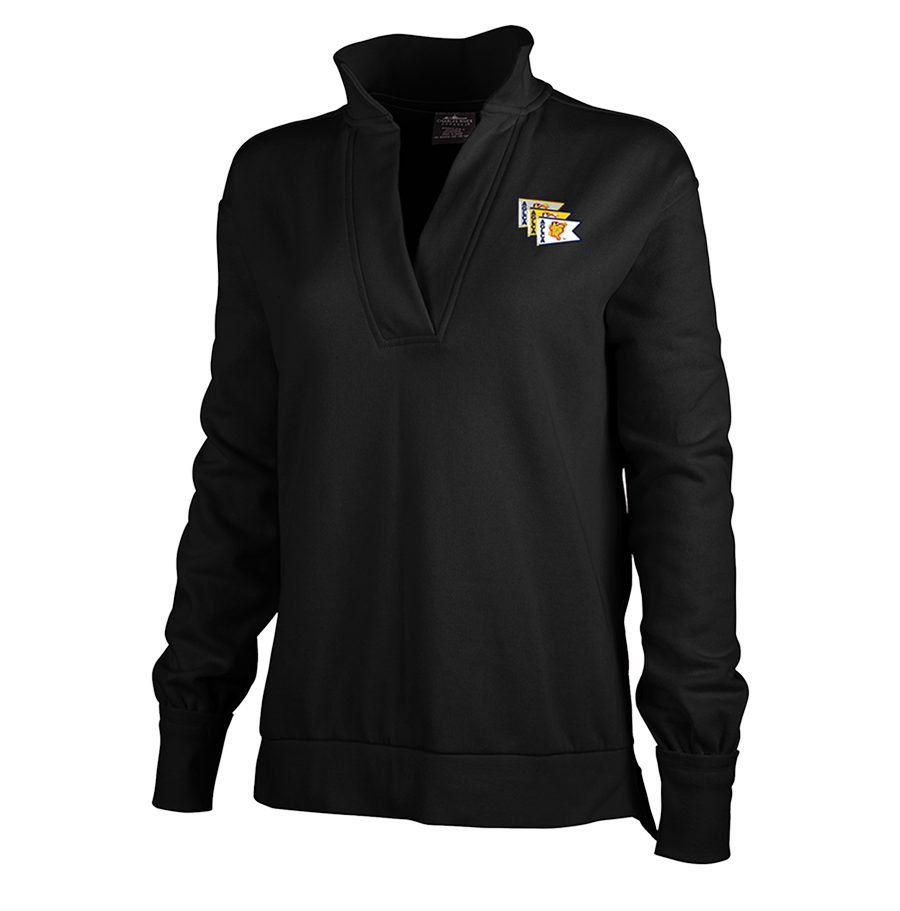 Women's Coastal sweatshirt in Black with burgees logo