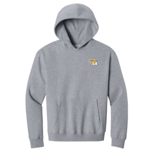 Unisex hooded sweatshirt in athletic heather with burgees logo