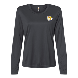 Women's performance long sleeve shirt in Carbon with Burgees logo