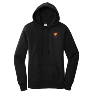 Women's hooded sweatshirt in black with AGLCA logo