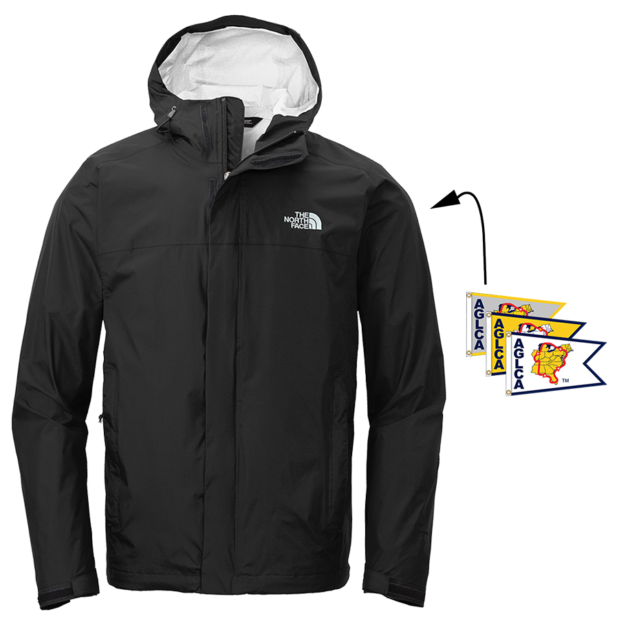 Men's North Face rain jacket in Black with Burgees logo