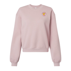 Women's crew sweatshirt in blush with AGLCA logo