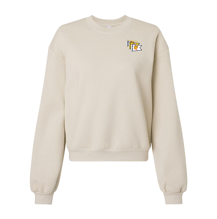 Women's crew sweatshirt in bone with burgees logo